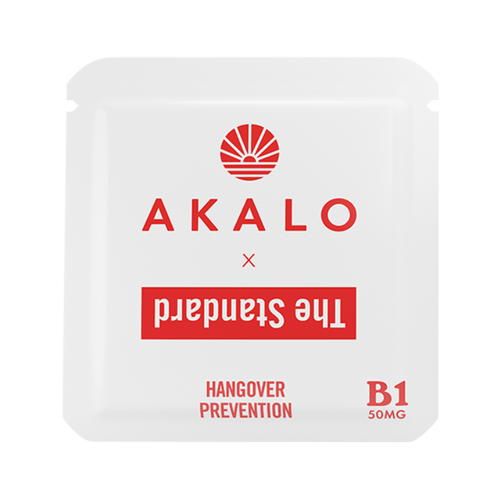 The Standard Hotel Hangover Prevention Patch from AKALO. Front of packaging.
